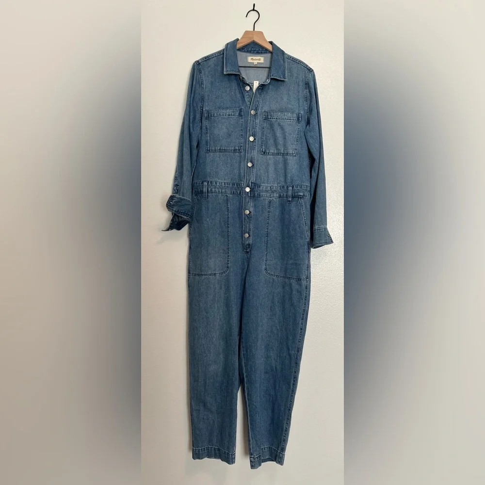 Madewell - Denim Relaxed Coverall Blue Glenroy Wash Jumpsuit Coveralls - XXL